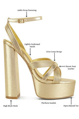 Splendid Cross Strap High Heeled Sandals