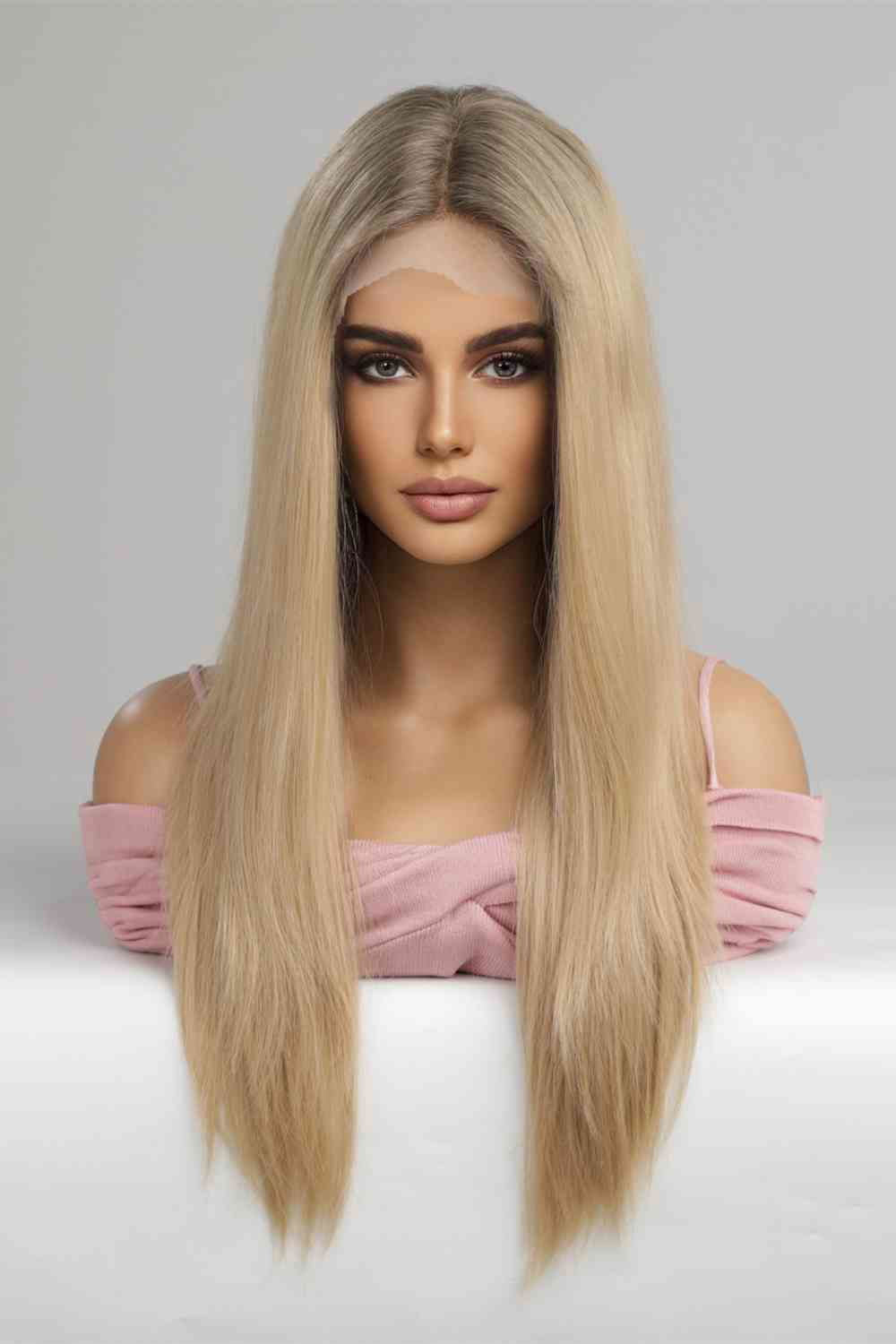 13*2" Lace Front Wigs Synthetic Long Straight 24'' 150% Density - Hassle Free Cart