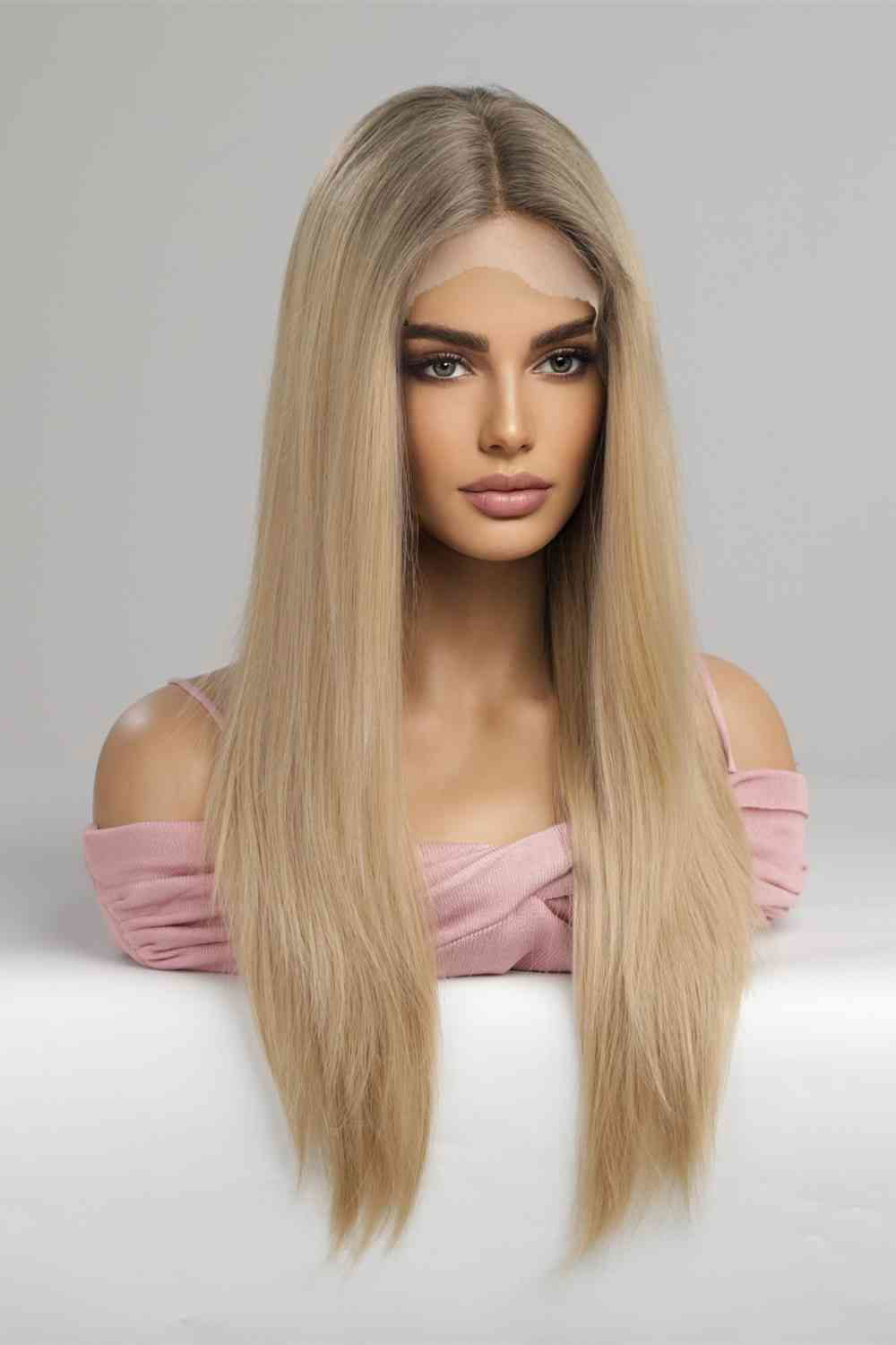 13*2" Lace Front Wigs Synthetic Long Straight 24'' 150% Density - Hassle Free Cart