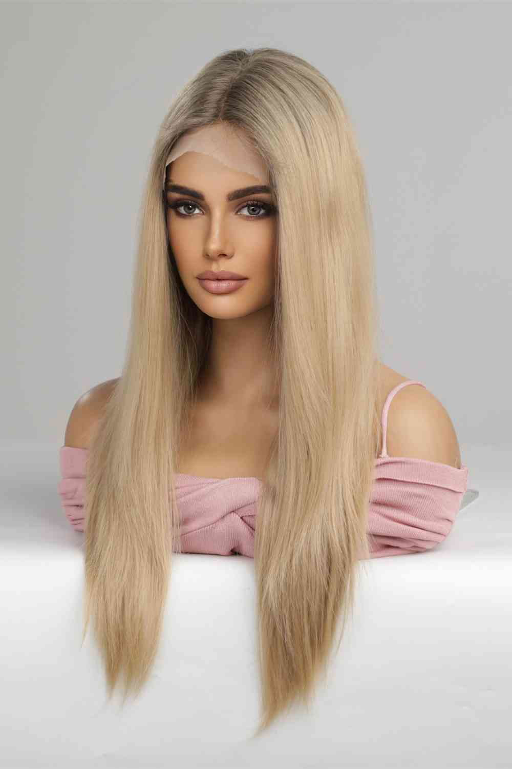 13*2" Lace Front Wigs Synthetic Long Straight 24'' 150% Density - Hassle Free Cart