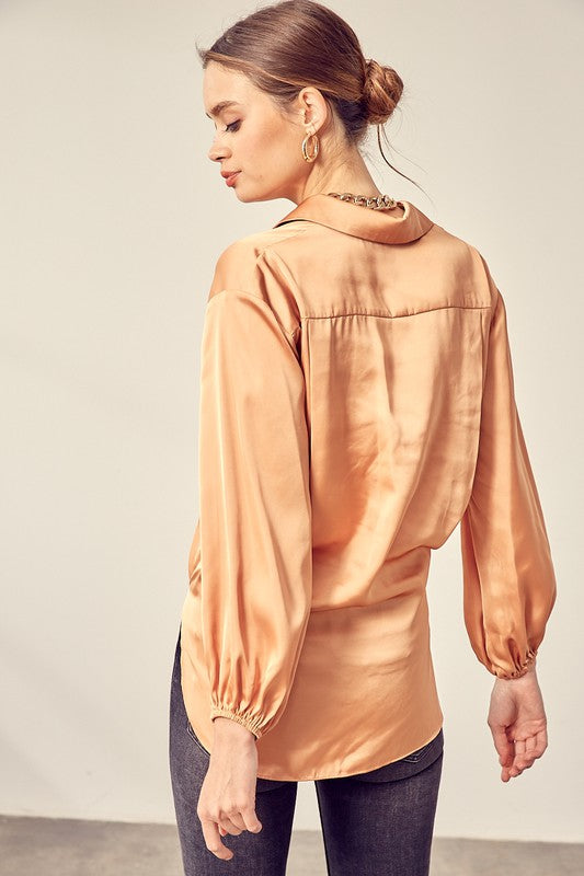 Apricot Front Tie Shirt