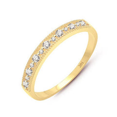 14K Gold Zircon Stacked Ring