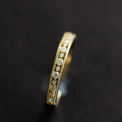 14K Gold Zircon Stacked Ring