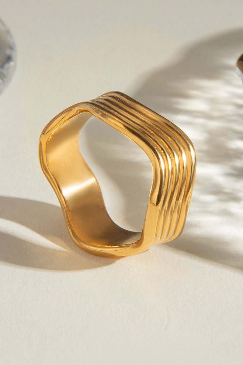 Gold Plated Stainless Steel Corrugated Ring