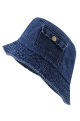 Pocket Accent Denim Bucket Hat