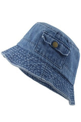 Pocket Accent Denim Bucket Hat