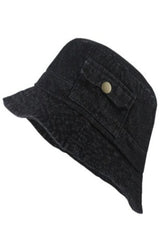 Pocket Accent Denim Bucket Hat