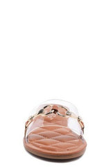 SCOTH Clear Buckled Quilted Slides