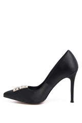 PRISCA STILETTO Crystal Brooch Pumps