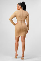 Athina Holiday Collection Gold Bandage Dress