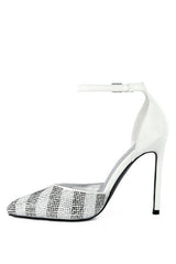 NOBLES High Heeled Patent Diamante Sandals