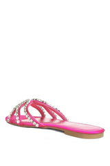 Mezzie Rhinestone Strap Flat Sandals