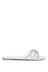 Mezzie Rhinestone Strap Flat Sandals