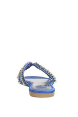 Mezzie Rhinestone Strap Flat Sandals