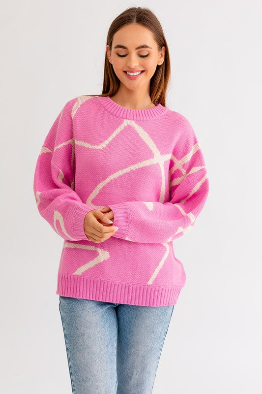 Abstract Pattern Sweater Top