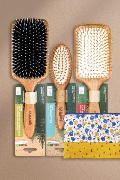 Morethan8 Faller Brushes Wood Pin Paddle Brush