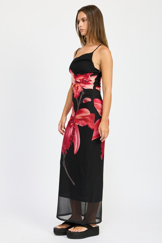 One Shoulder Ruched Maxi Dress