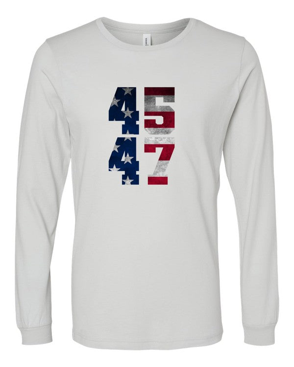 45 47 Trump America Long Sleeve Tee