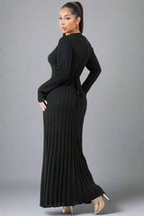 Knitted Long Sleeves Maxi Dress