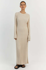 Knitted Long Sleeves Maxi Dress