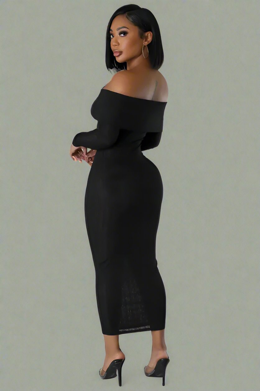 Bodycon Long Sleeves Off shoulder Maxi Dress