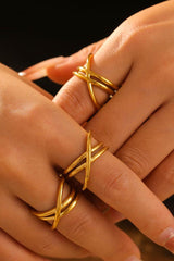 18K Gold-Plated Crisscross Ring