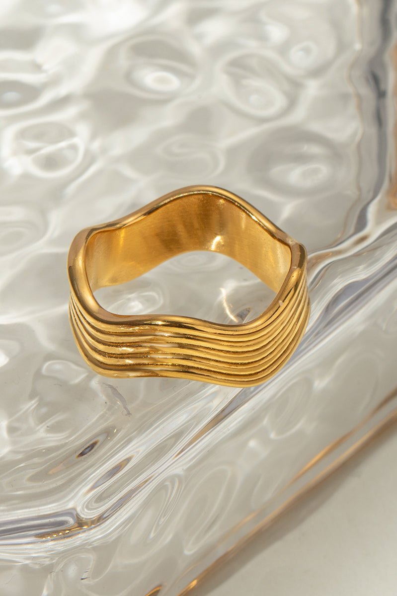 Gold Plated Stainless Steel Corrugated Ring