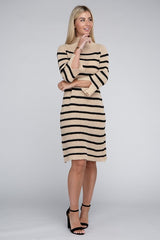 Striped Pattern Sweater Dress