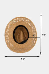 Fame Basket Weave Straw Sun Hat