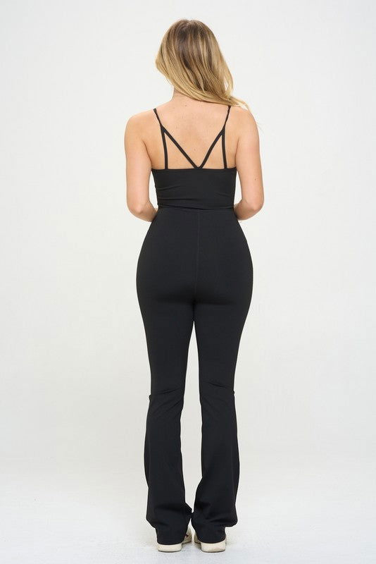 Active Flare Cami Jumpsuit Romper - Hassle Free Cart