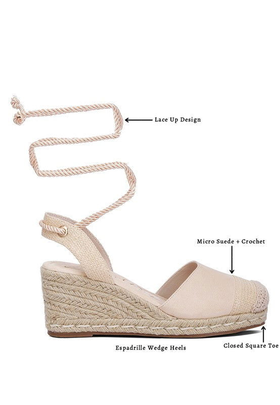 Aiden Lace-Up Crochet Espadrilles - Hassle Free Cart