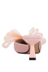 Asma Organza Bow Embellished Satin Mules - Hassle Free Cart