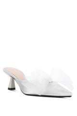 Asma Organza Bow Embellished Satin Mules - Hassle Free Cart