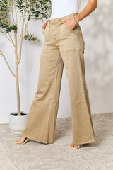 BAYEAS Raw Hem Wide Leg Jeans | Hassle Free Cart