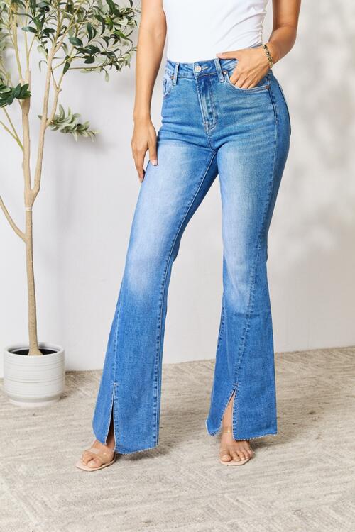 BAYEAS Slit Flare Jeans | Hassle Free Cart