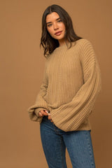 Balloon Sleeve Braid Sweater - Hassle Free Cart