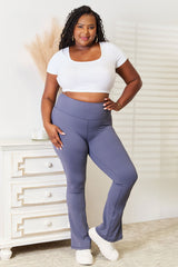 Basic Bae Wide Waistband Bootcut Sports Pants - Hassle Free Cart