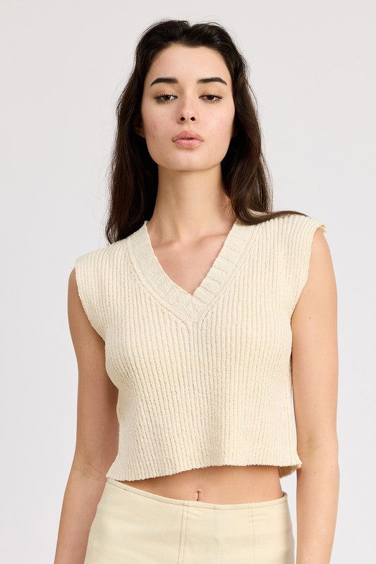 Beige Crop Top Vest Style - Hassle Free Cart