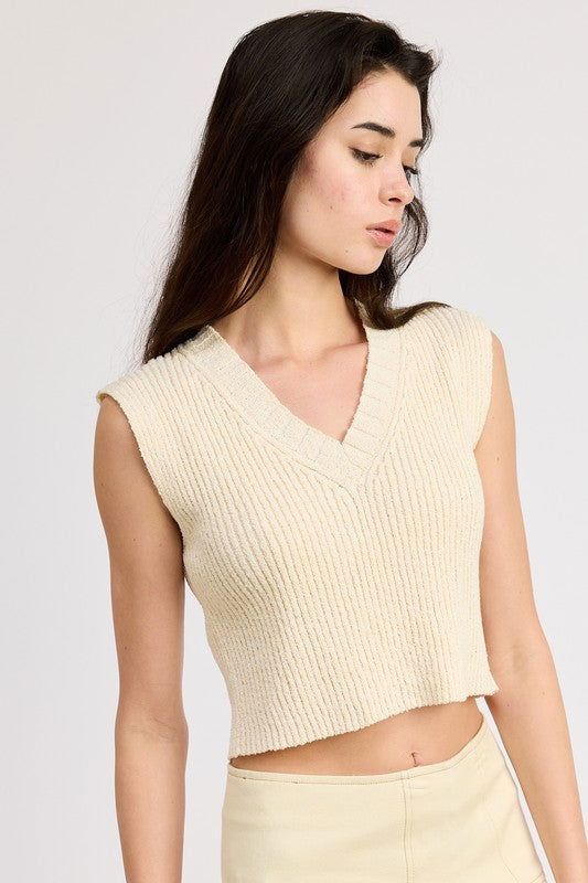 Beige Crop Top Vest Style - Hassle Free Cart