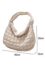 Beige Quilted Zipper Large Jennie Shoulder Bag - Hassle Free Cart