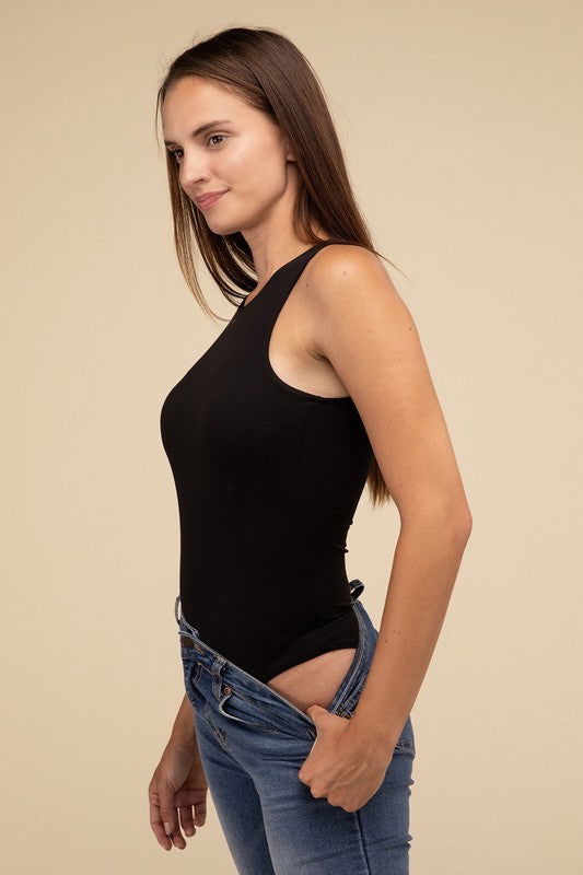 Boat Neck Sleeveless Padded Bodysuit - Hassle Free Cart