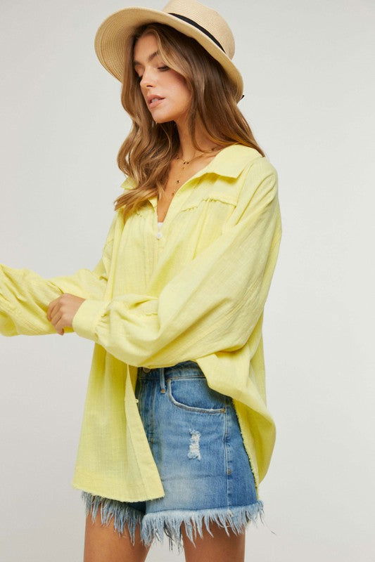 Button Down Relaxed Fit Shirt - Hassle Free Cart