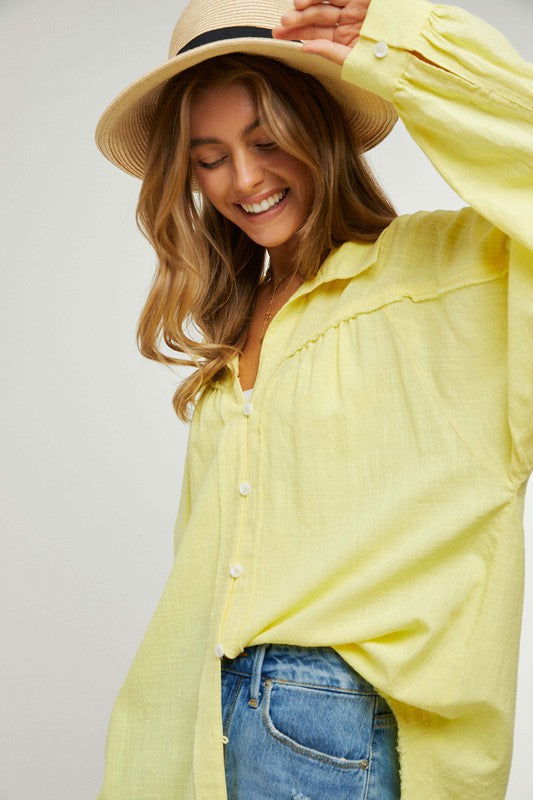 Button Down Relaxed Fit Shirt - Hassle Free Cart