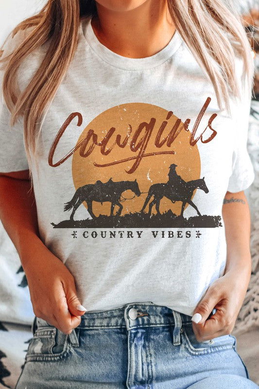 COWGIRLS COUNTRY VIBES Graphic Tee - Hassle Free Cart