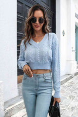 Cable-Knit Cropped Sweater | Hassle Free Cart
