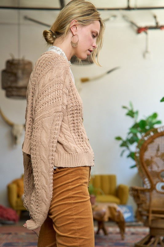 Cable Knit Cardigan - Hassle Free Cart