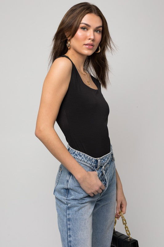 Cap Sleeve Square Neck Bodysuit - Hassle Free Cart