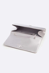 Crystal Accent Satin Pleated Clutch Bag - Hassle Free Cart