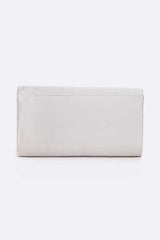 Crystal Accent Satin Pleated Clutch Bag - Hassle Free Cart