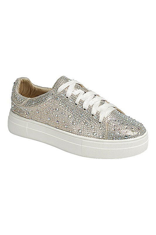 DOLCE-66-RHINESTONE Lace Sneakers - Hassle Free Cart